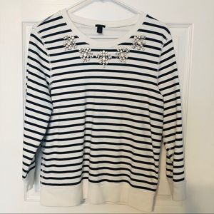 J crew strip pullover
